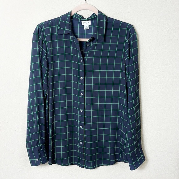 J. Crew Plaid Blue Green Button Down Shirt size small - Picture 9 of 9